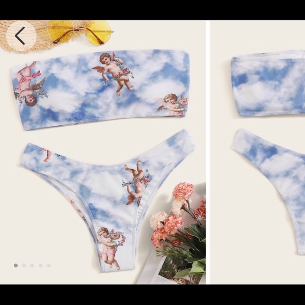 Angelic patterned high waisted bikini set. 👼🏽